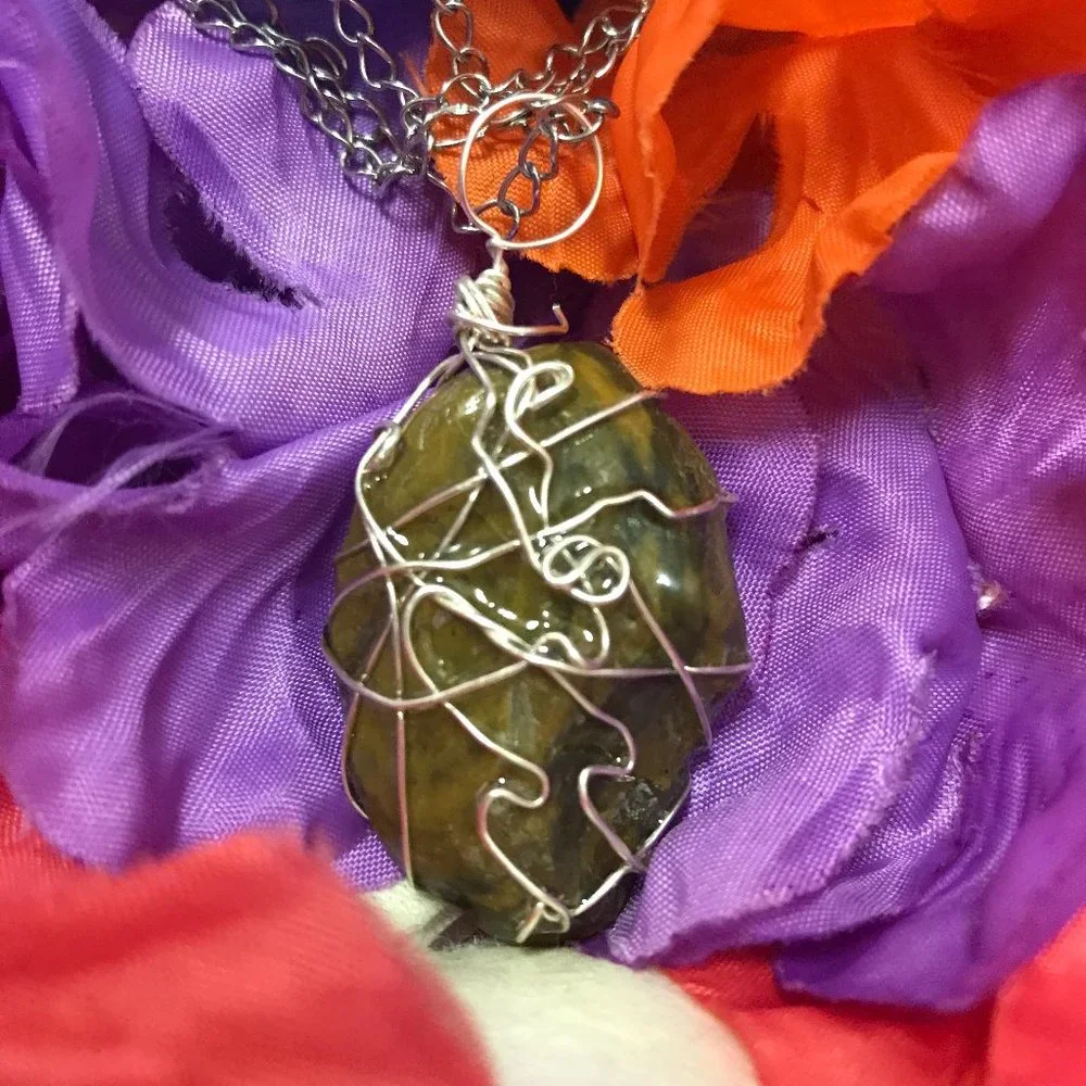Wire Wrapped Unique Vintage Rare Vintage One of a Kind Handmade Necklace